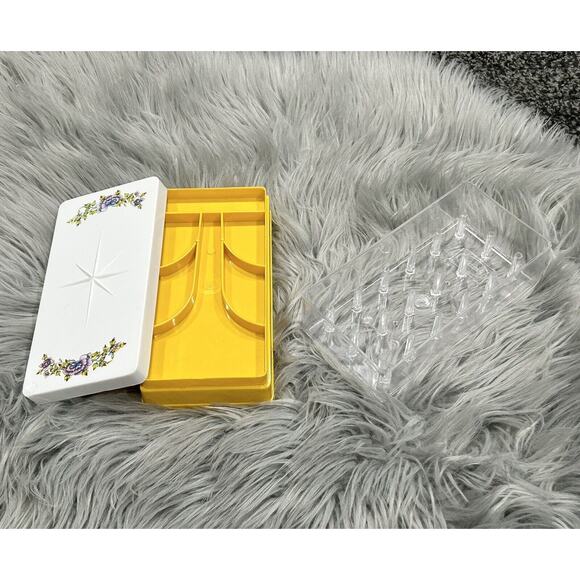 Vintage Palman Thread Box- Floral Design And Organizing Compartments/Layered - Picture 2 of 5